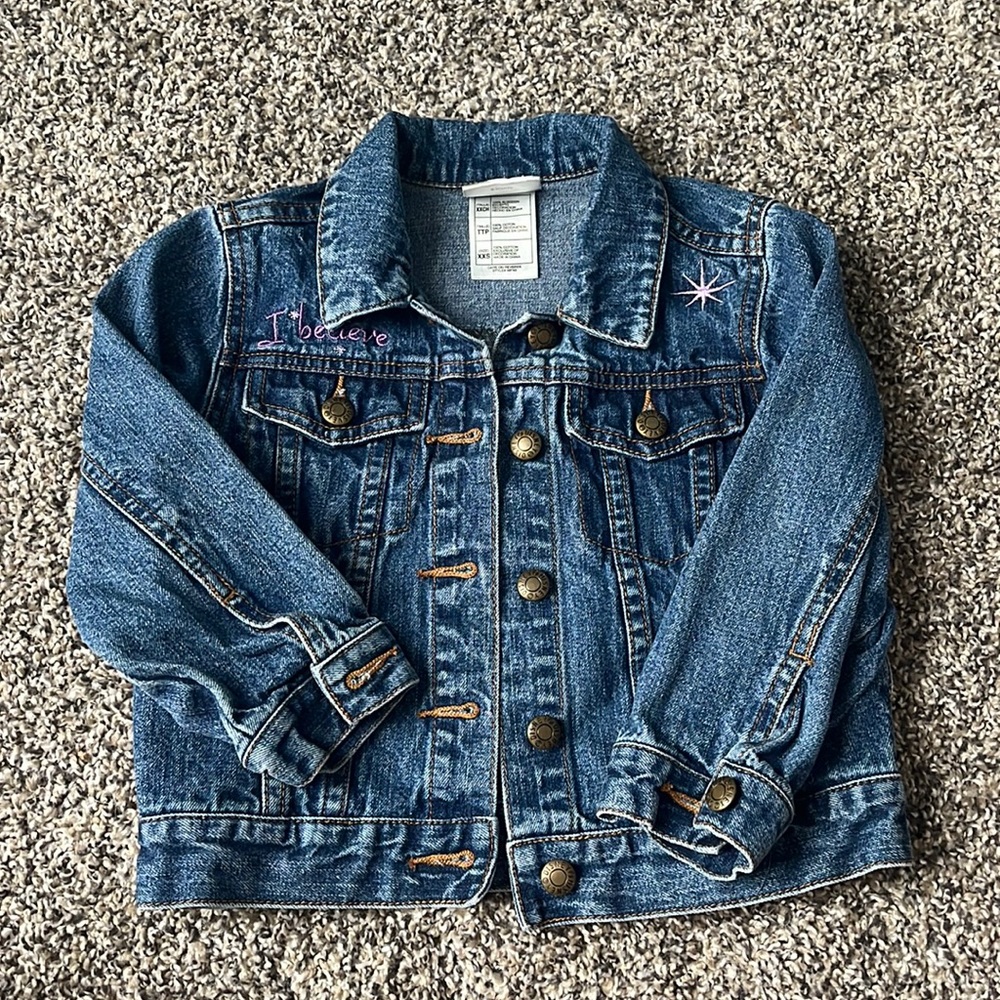 Disney Store Studio Collection Tinkerbell Denim Jean Jacket Girls 24M